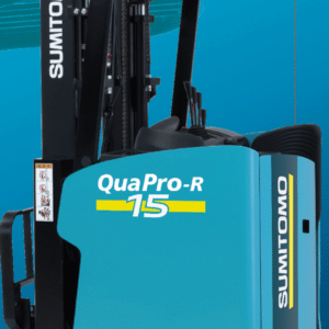 SUMITOMO 住友 QuaPro-R 立式前移式電動堆高機，車身徽章標示 QuaPro-R 15＝1.5 噸級機種